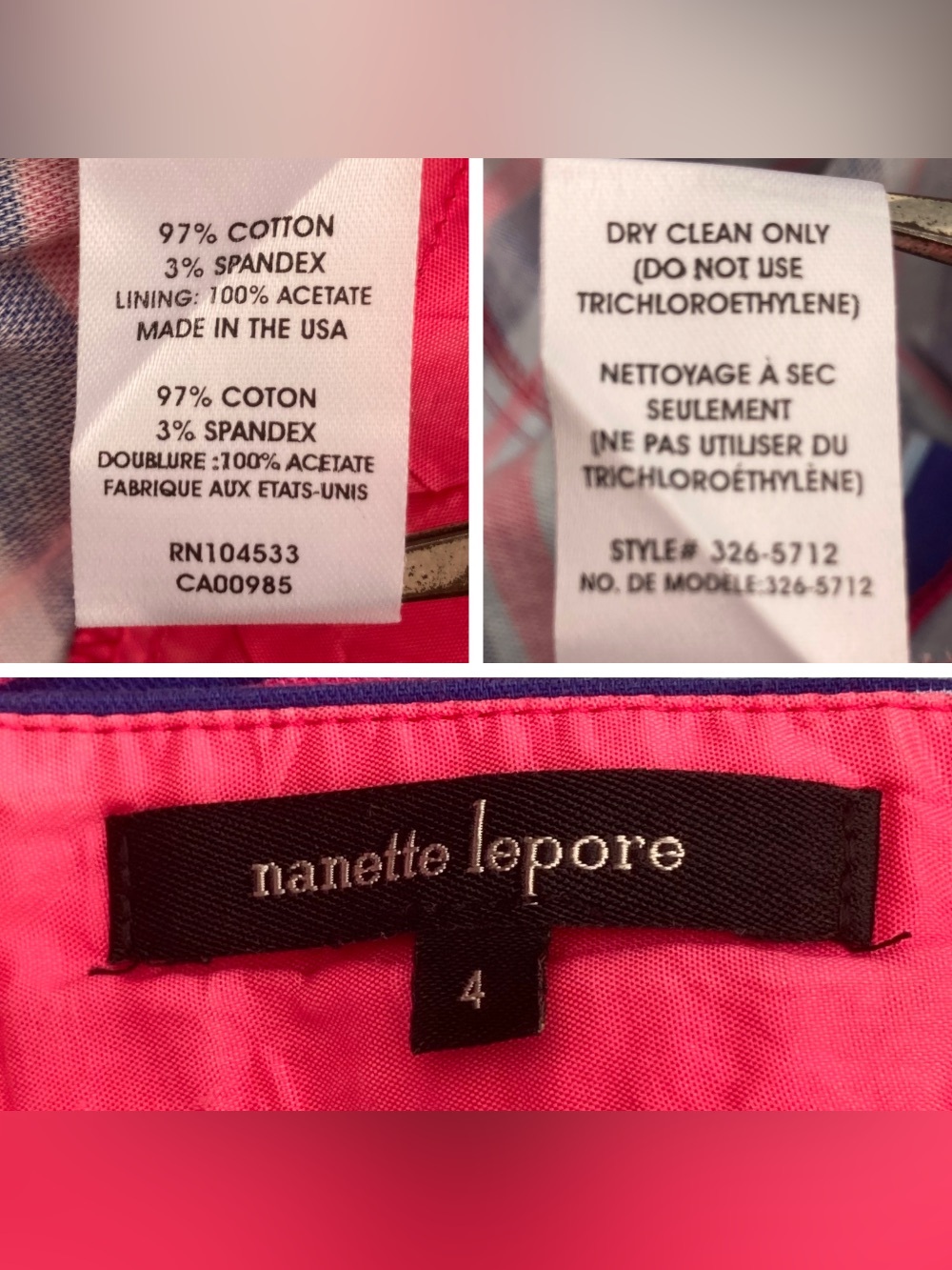 Nanette Lepore Striped A-Line Shorts Sz 4 High Waist Pleats Skirt Silhouette USA - Picture 10 of 12